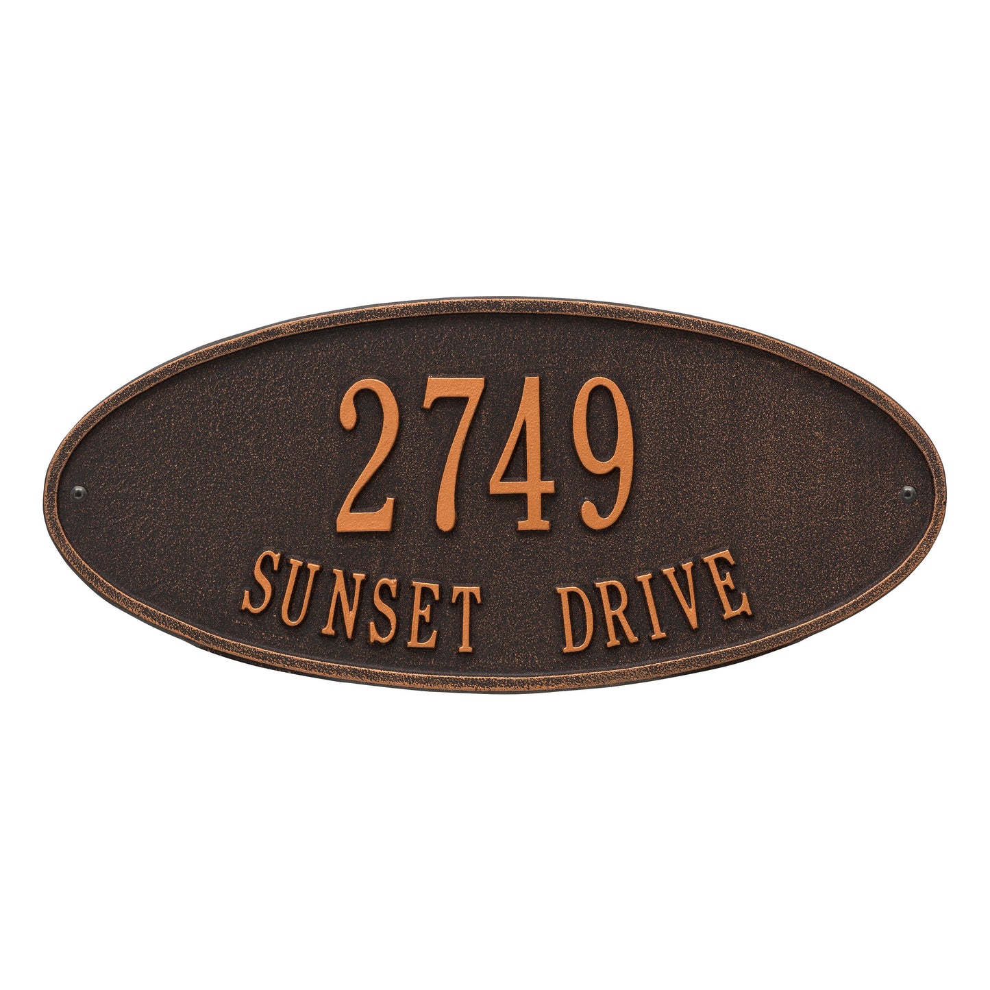 Madison Oval Standard Wall Address Plaque - Two Lines