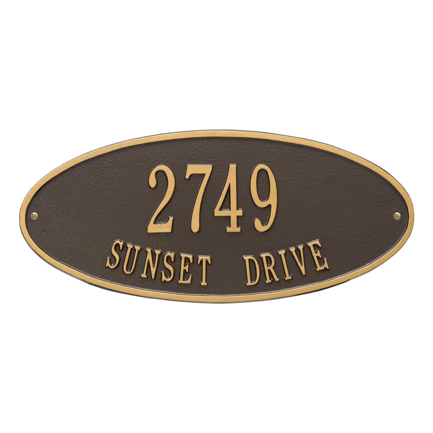 Madison Oval Standard Wall Address Plaque - Two Lines