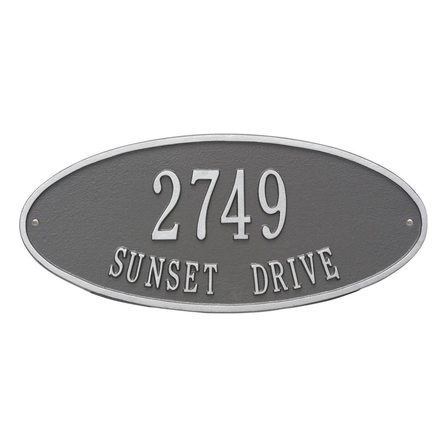 Madison Oval Standard Wall Address Plaque - Two Lines