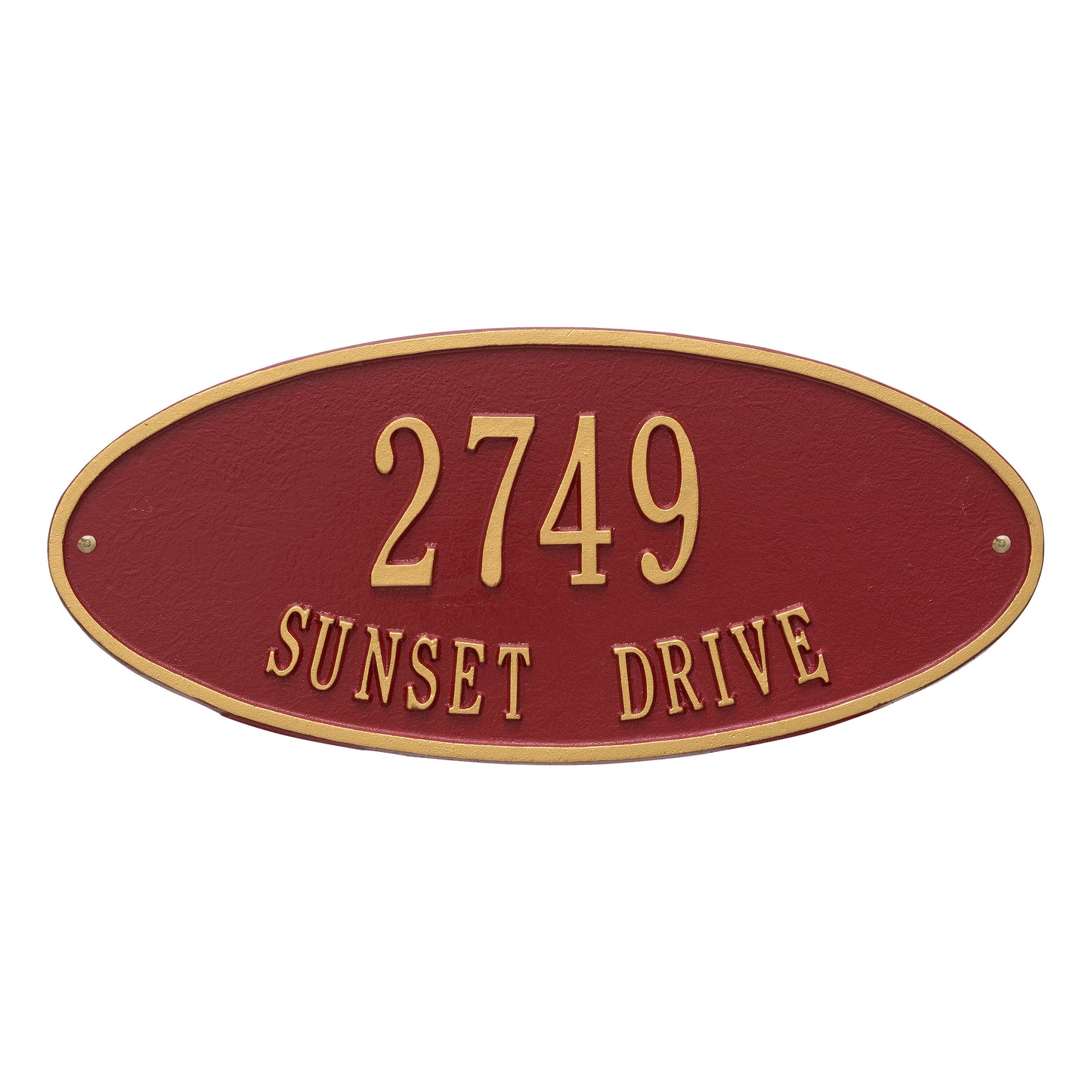 Madison Oval Standard Wall Address Plaque - Two Lines
