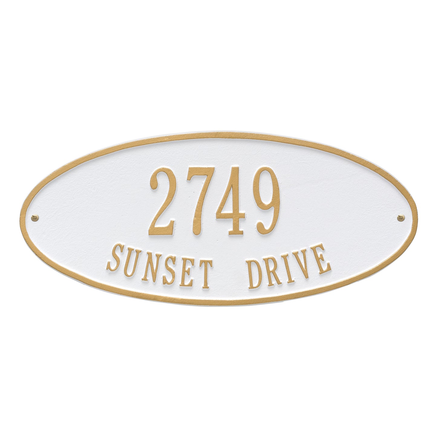 Madison Oval Standard Wall Address Plaque - Two Lines