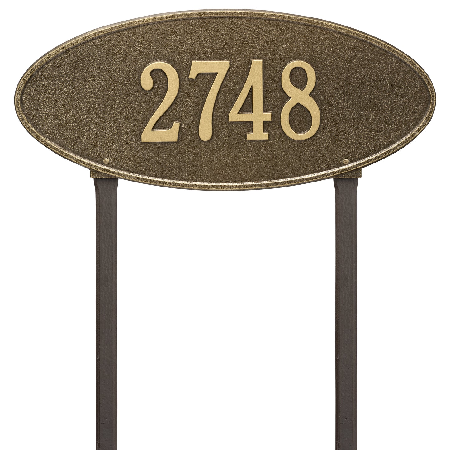 Madison Oval Estate Lawn Address Plaque - One Line