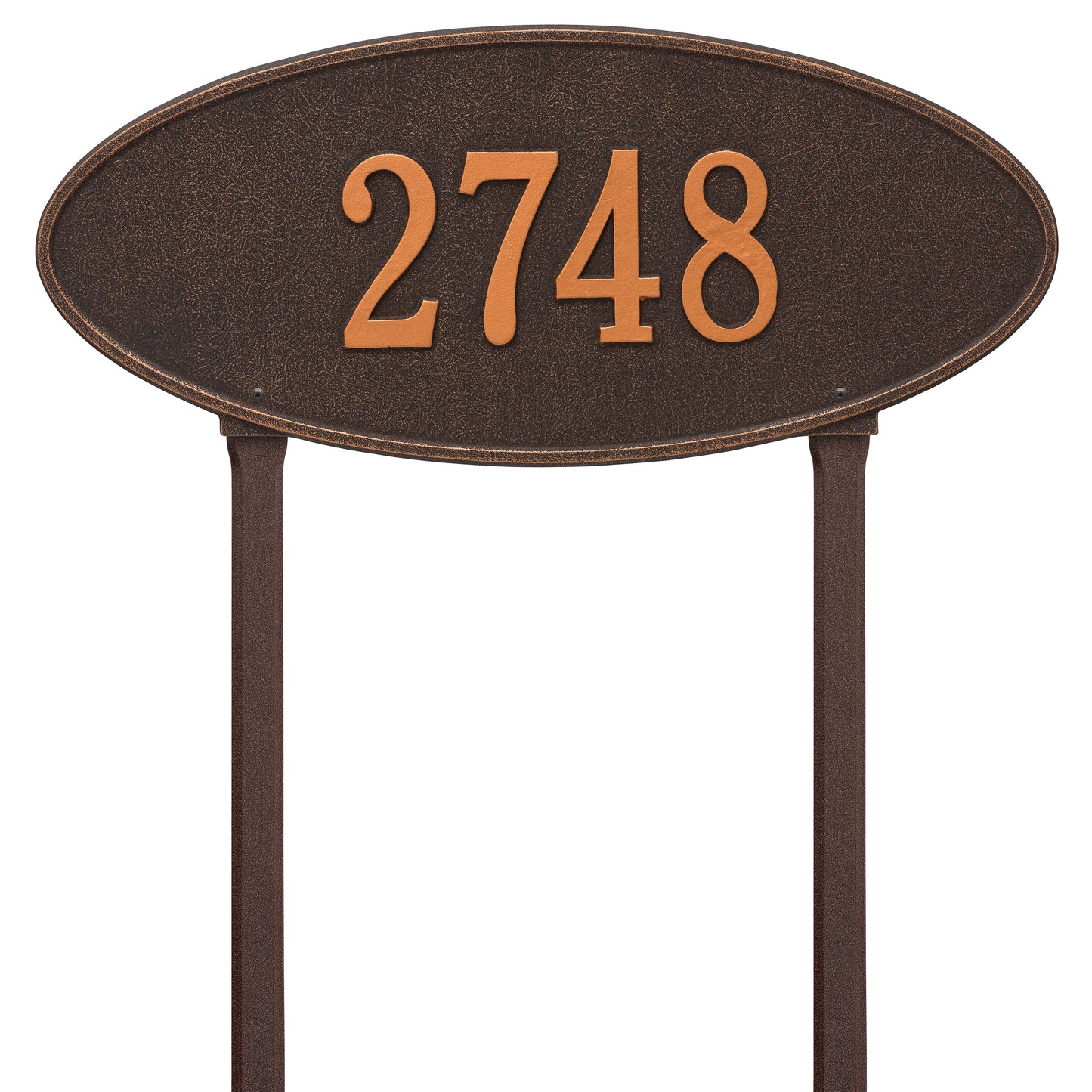 Madison Oval Estate Lawn Address Plaque - One Line
