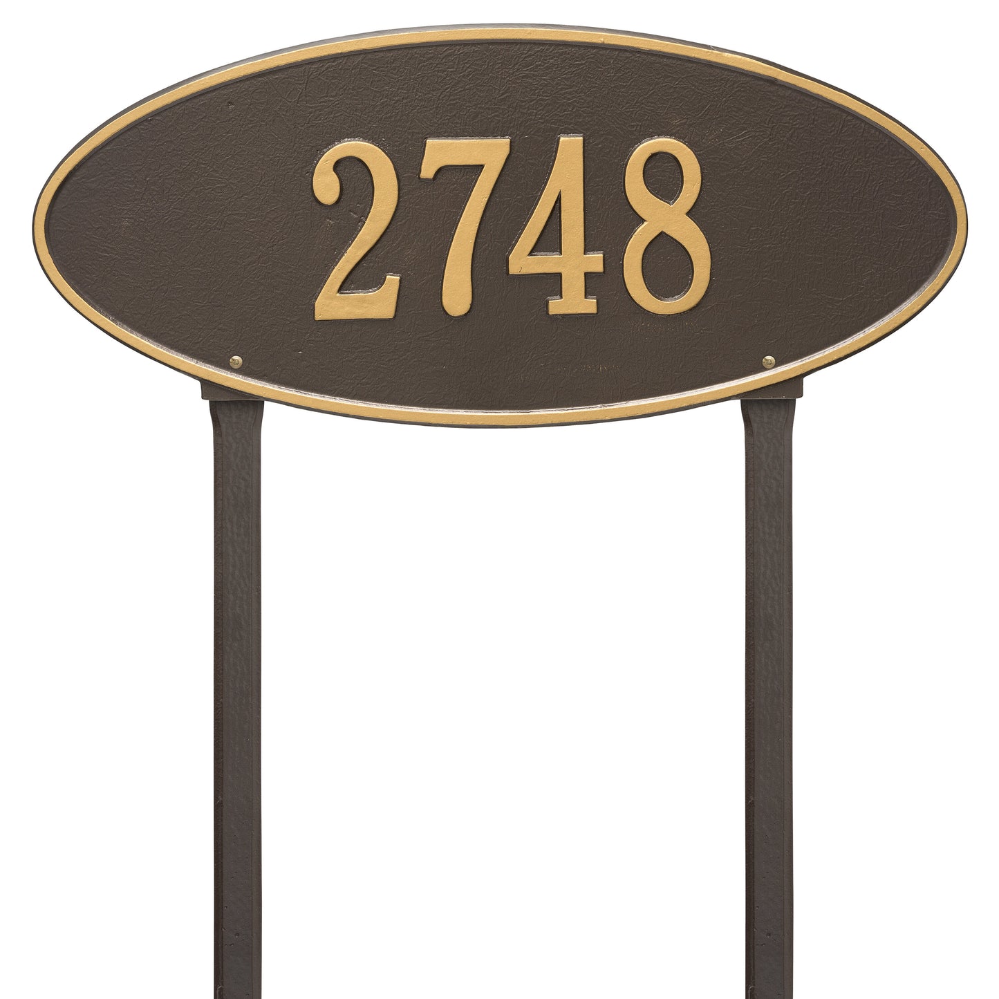 Madison Oval Estate Lawn Address Plaque - One Line