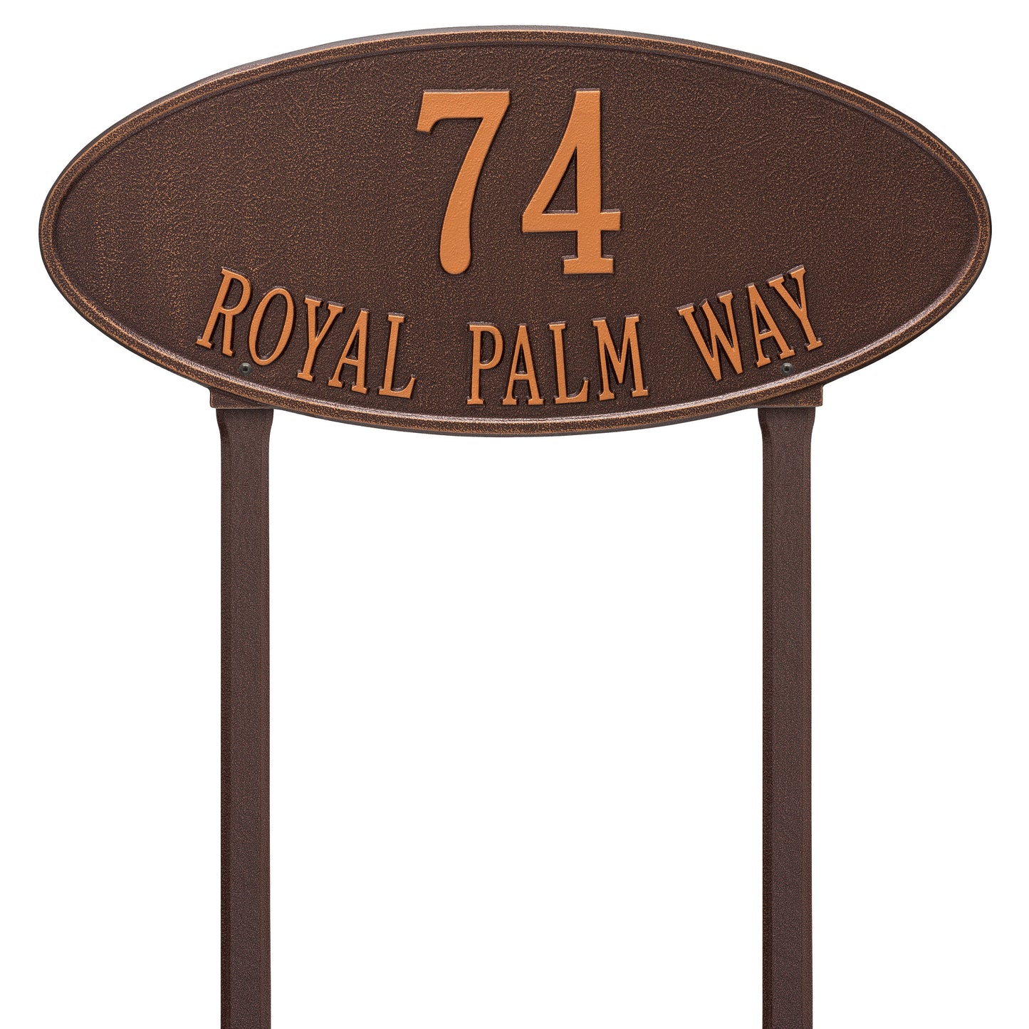 Madison Oval Estate Lawn Address Plaque - Two Lines