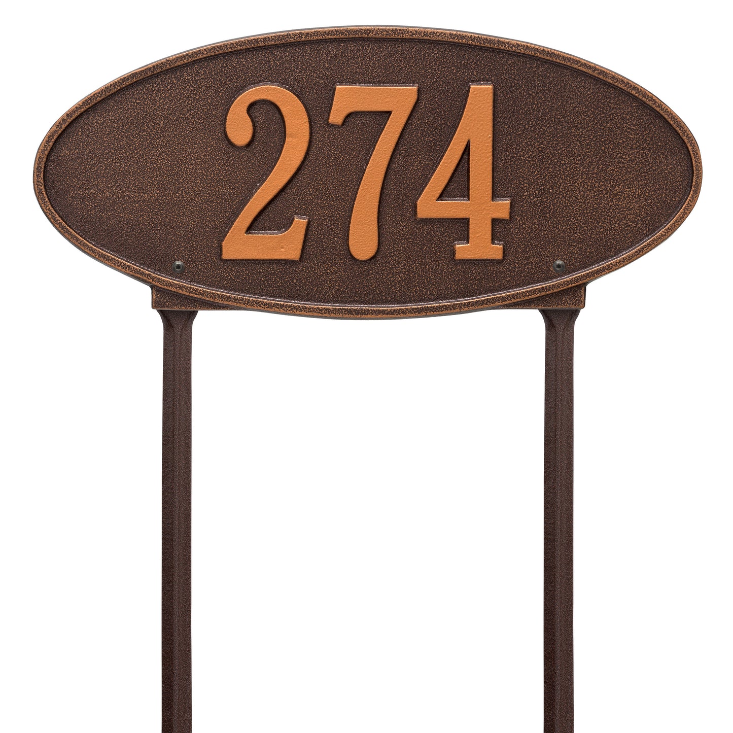 Madison Oval Standard Lawn Address Plaque - One Line