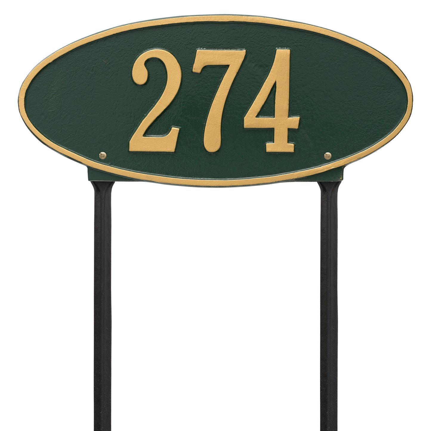 Madison Oval Standard Lawn Address Plaque - One Line
