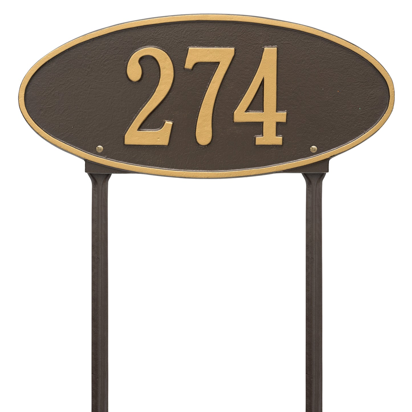 Madison Oval Standard Lawn Address Plaque - One Line