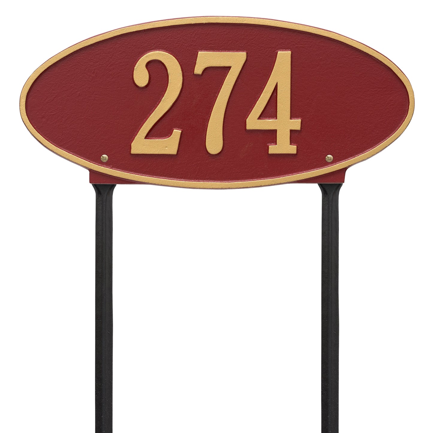 Madison Oval Standard Lawn Address Plaque - One Line