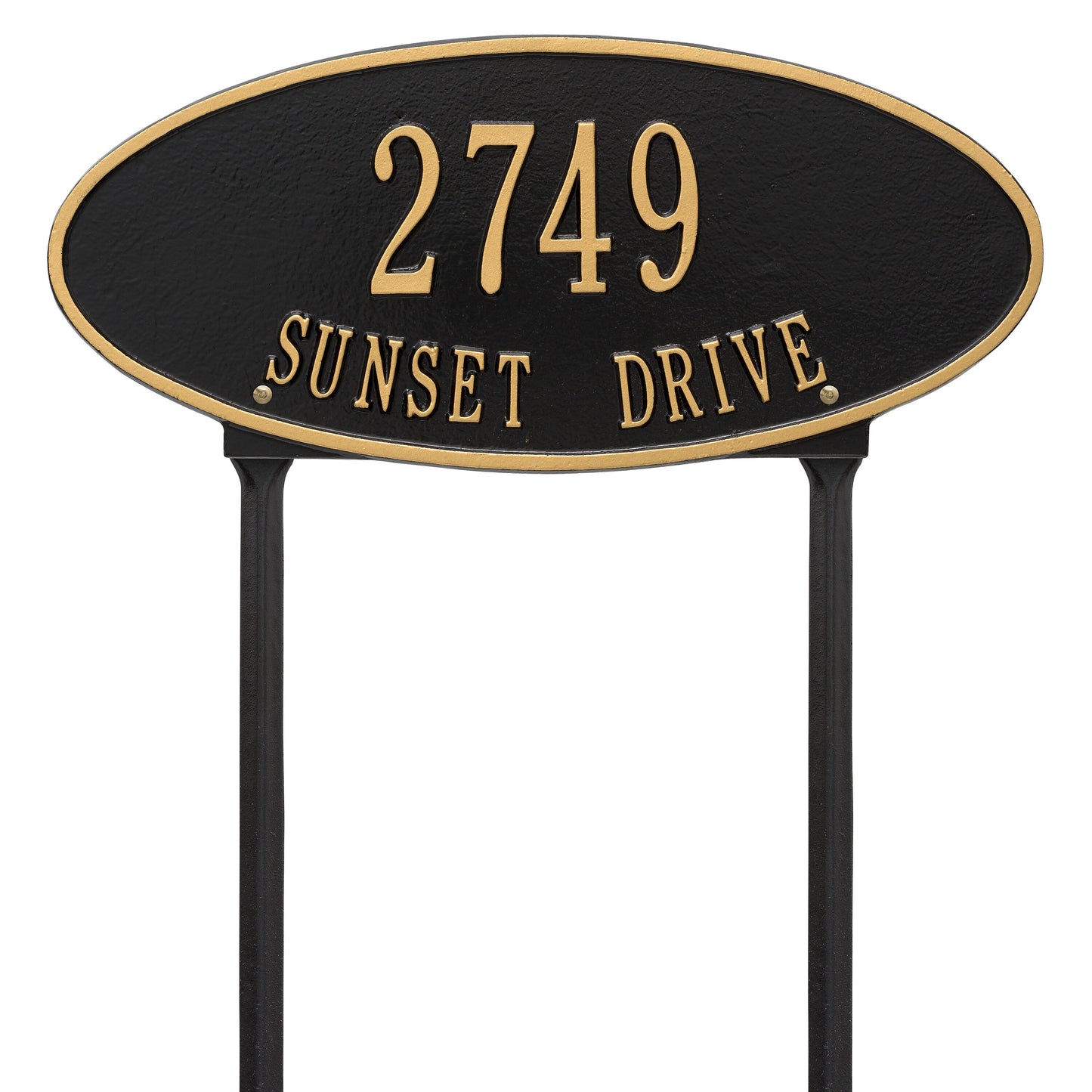 Madison Oval Standard Lawn Address Plaque - Two Lines