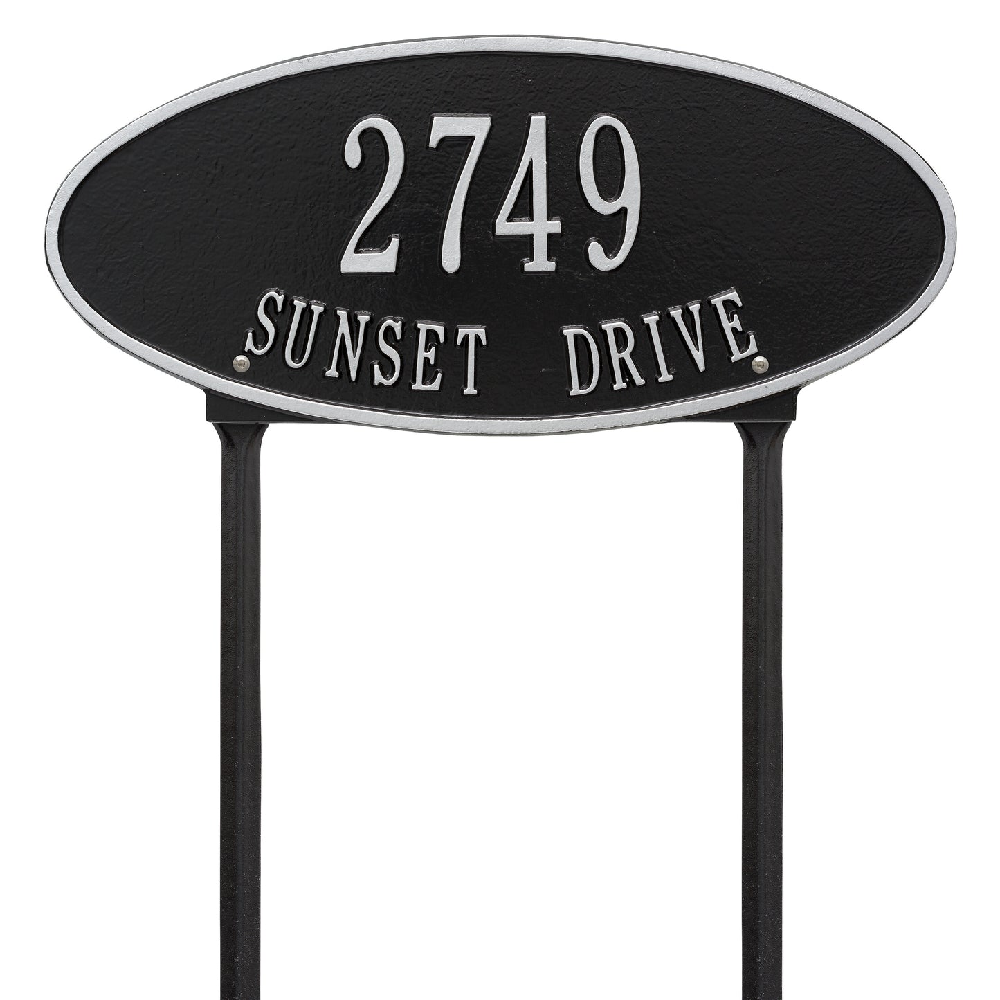 Madison Oval Standard Lawn Address Plaque - Two Lines