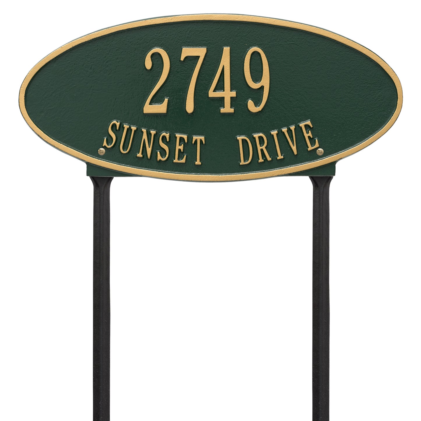 Madison Oval Standard Lawn Address Plaque - Two Lines