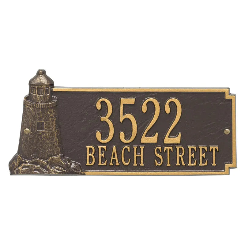 Whitehall Products Personalized Lighthouse Rectangle Plaque Two Lines