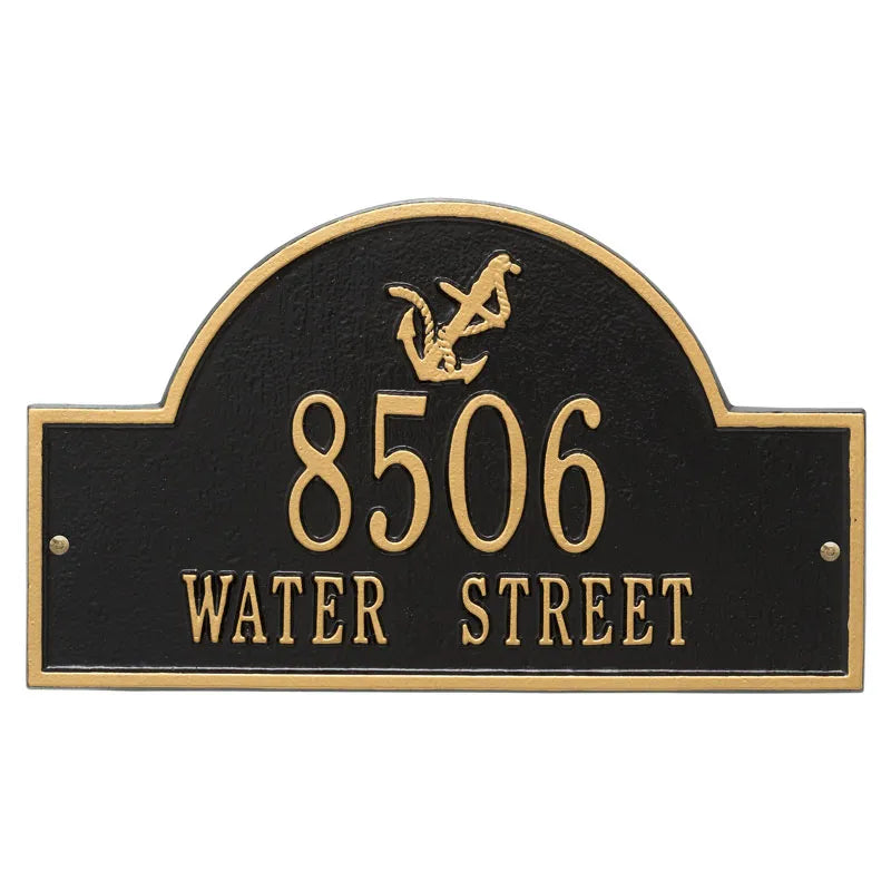 Whitehall Products Personalized Anchor Arch Plaque Two Lines Blue/gold