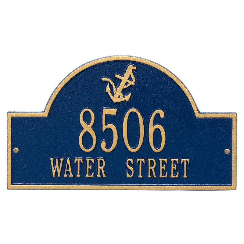 Whitehall Products Personalized Anchor Arch Plaque Two Lines Blue/white