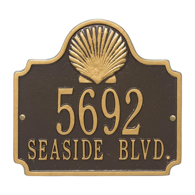 Whitehall Products Personalized Conch Address Plaque Two Lines