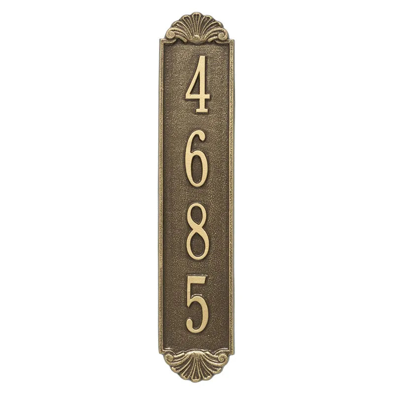 Whitehall Products Personalized Shell Vertical Wall Plaque One Line Green/gold