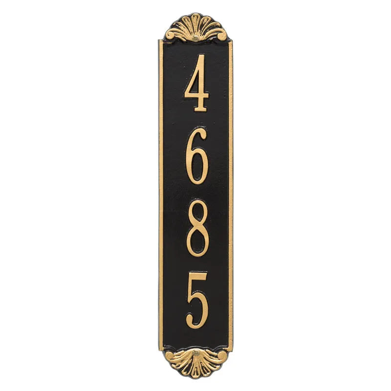 Whitehall Products Personalized Shell Vertical Wall Plaque One Line Antique Brass
