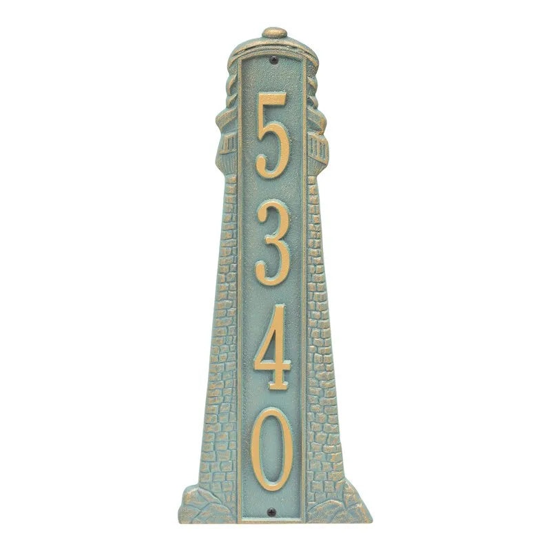 Whitehall Products Personalized Lighthouse Vertical Wall Plaque One Line Black/white