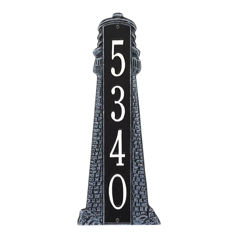 Whitehall Products Personalized Lighthouse Vertical Wall Plaque One Line Blue/gold