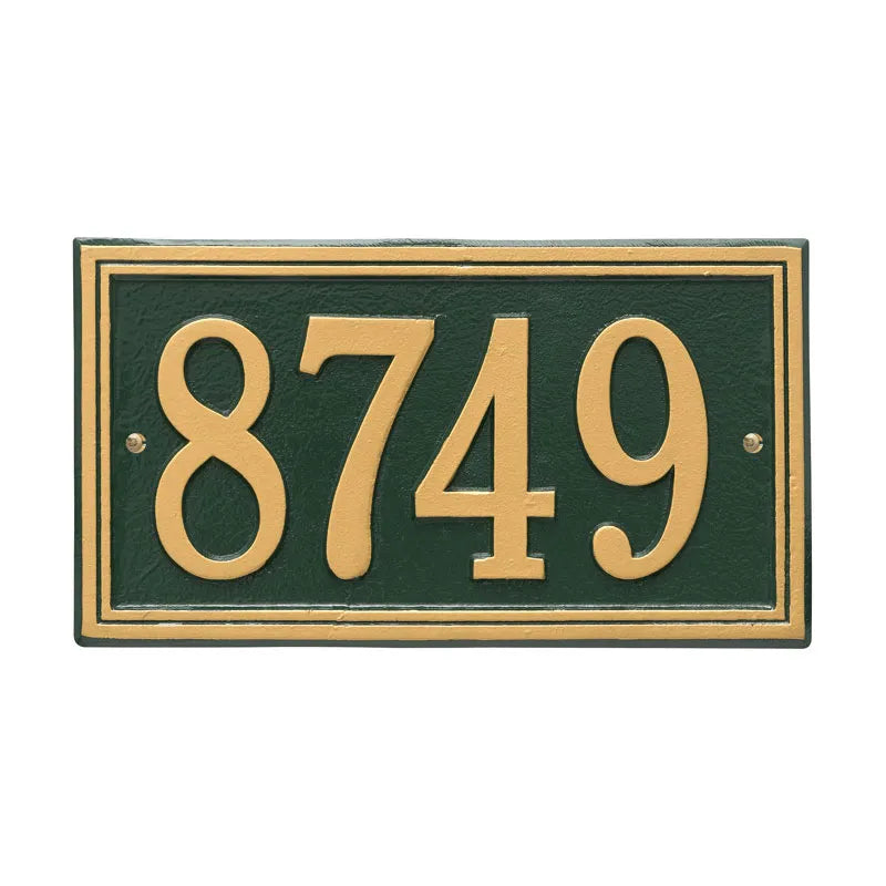 Whitehall Products Double Line Plaque One Line Green/gold