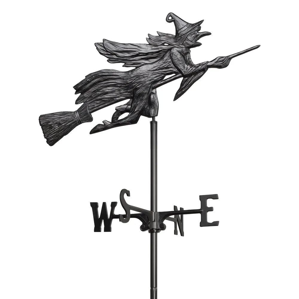 Whitehall Flying Witch Garden Weathervane - Black