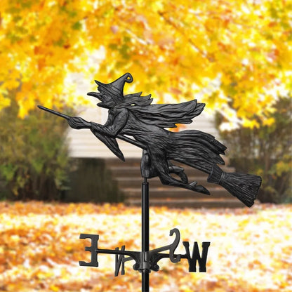 Whitehall Flying Witch Garden Weathervane - Black