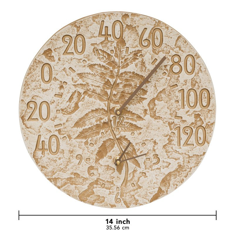 Whitehall Products Sumac 14 Indoor Outdoor Wall Clock Thermometer 