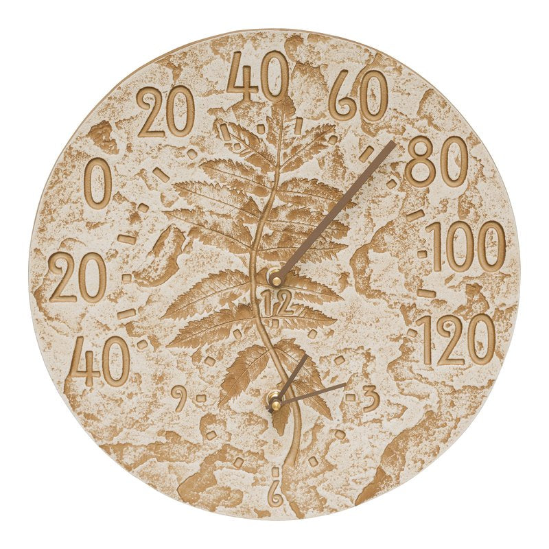Whitehall Products Sumac 14 Indoor Outdoor Wall Clock Thermometer 