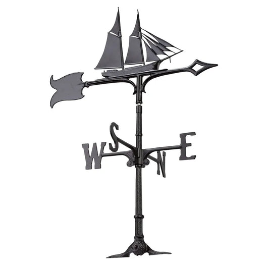 30" Schooner Weathervane - Black