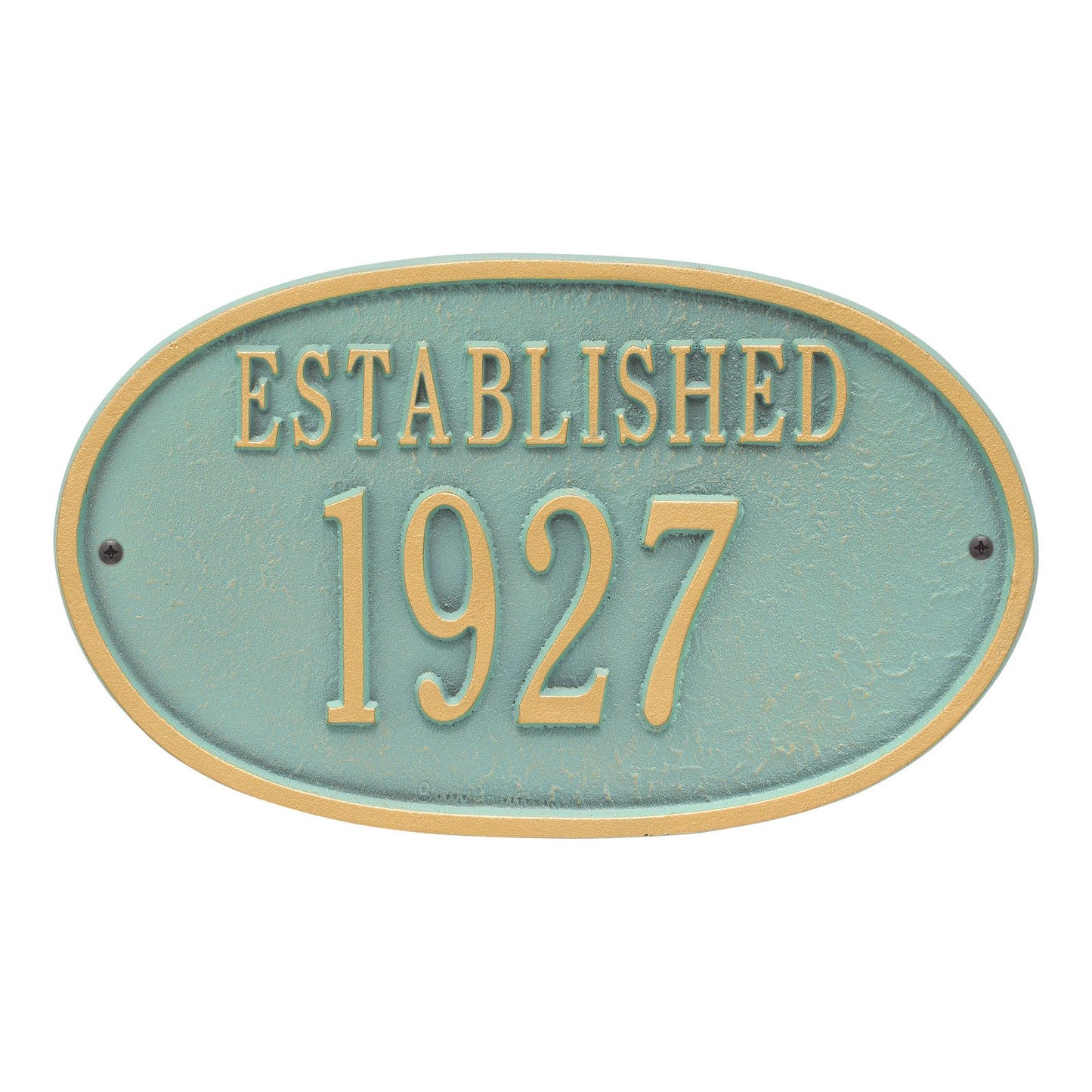 Whitehall Products Established Date Personalized Plaque One Line Bronze Verdigris