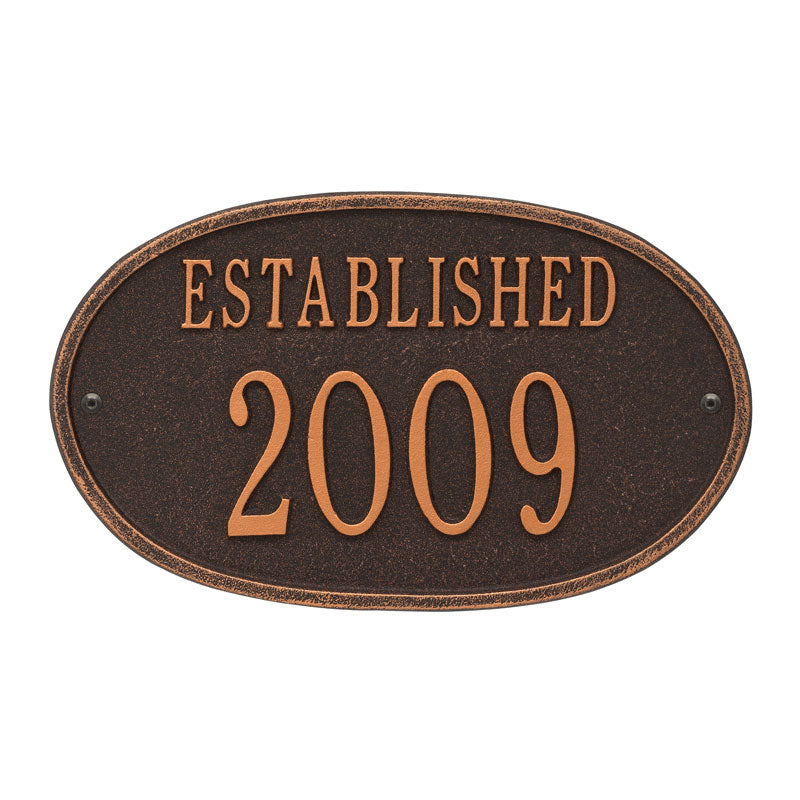 Whitehall Products Established Date Personalized Plaque One Line Bronze / Gold