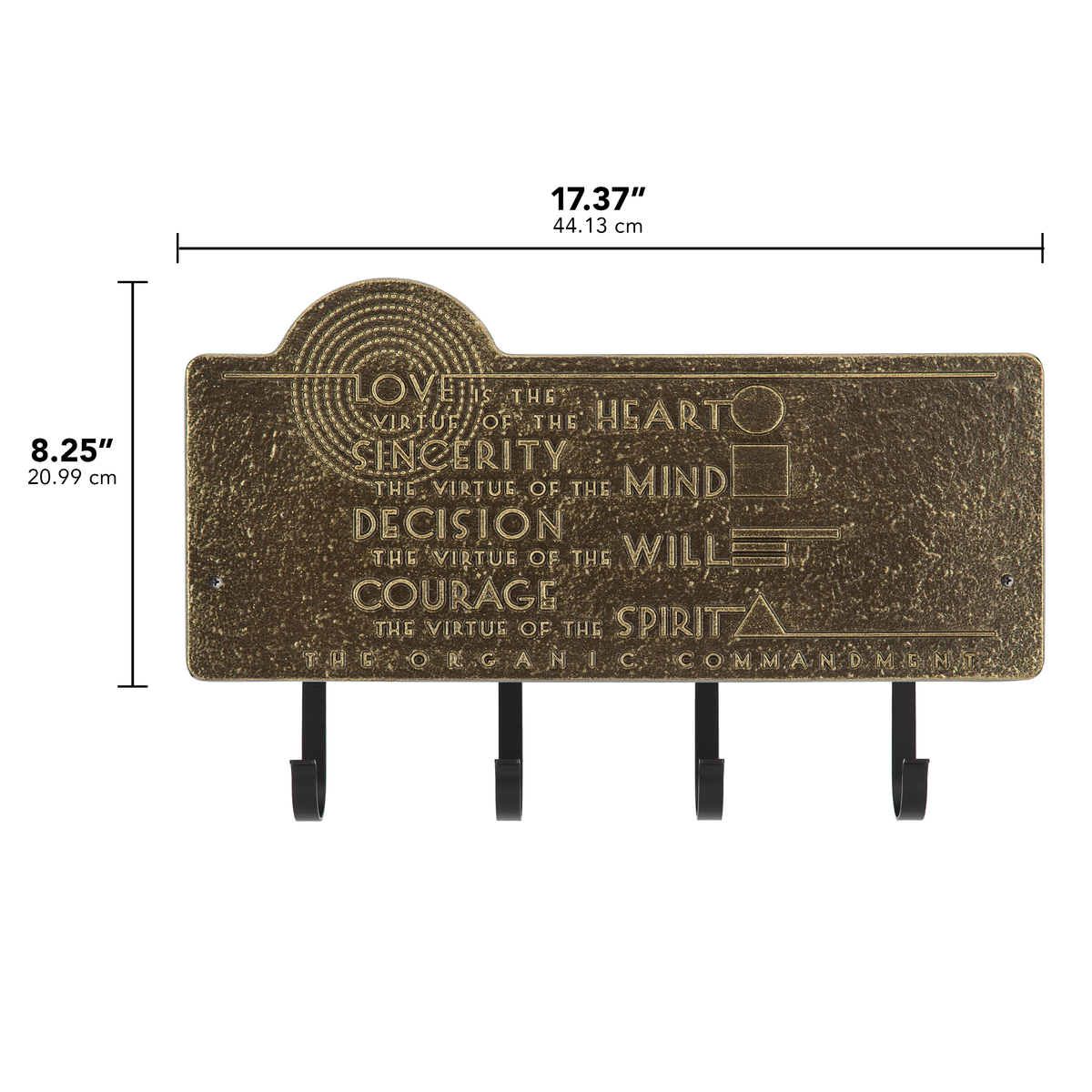 Frank Lloyd Wright Organic Commandments - Four Hook Plaque