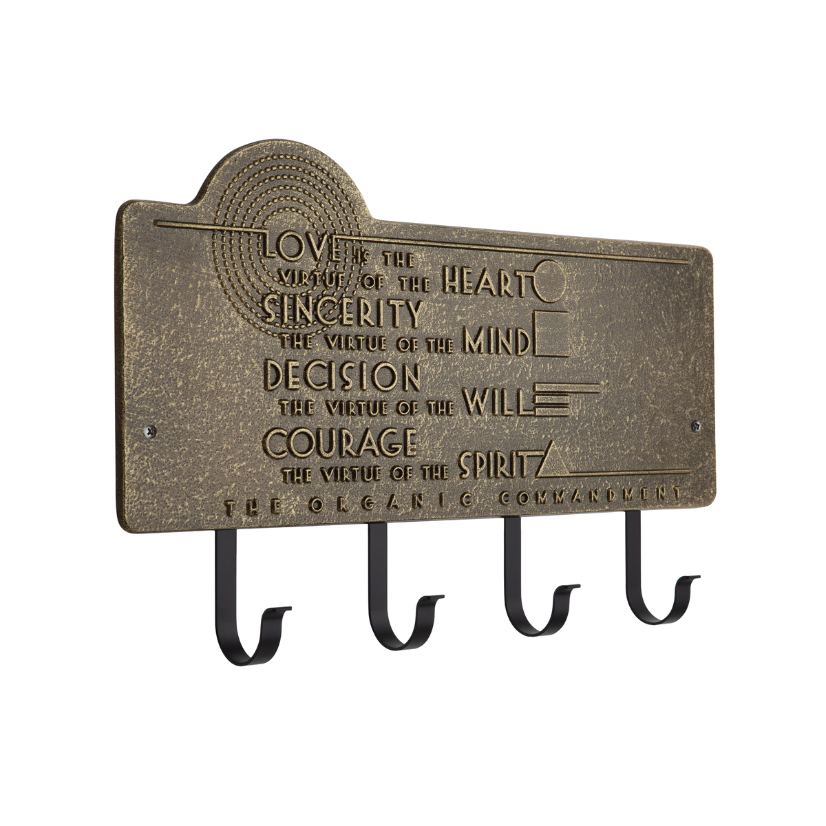 Frank Lloyd Wright Organic Commandments - Four Hook Plaque