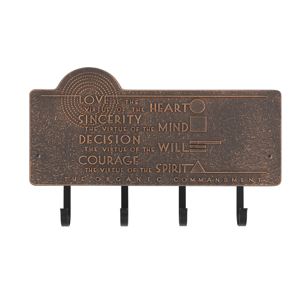Frank Lloyd Wright Organic Commandments - Four Hook Plaque