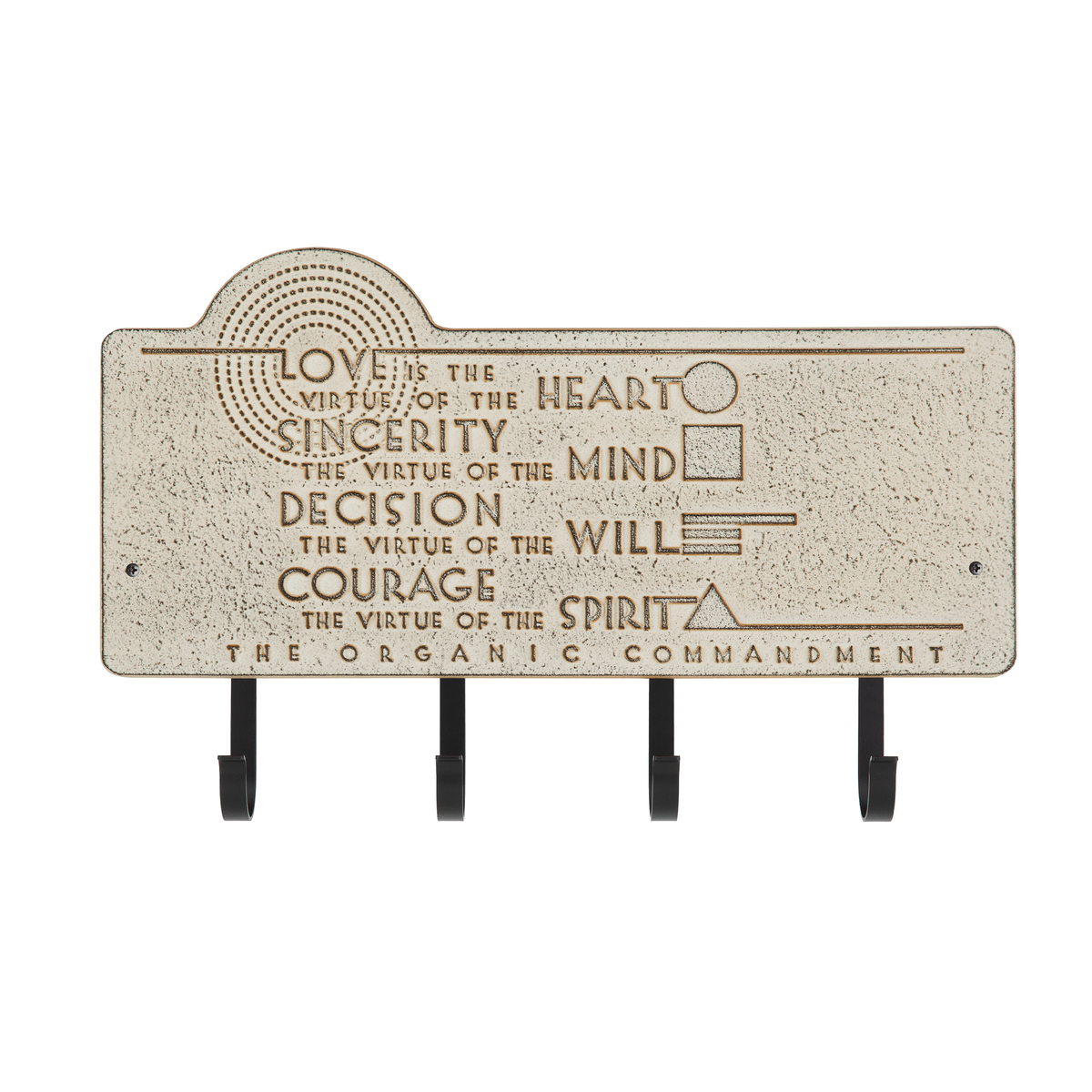 Frank Lloyd Wright Organic Commandments - Four Hook Plaque