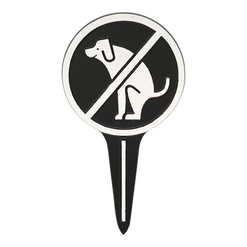 Whitehall Products No Dog Poop Yard Sign Black/white