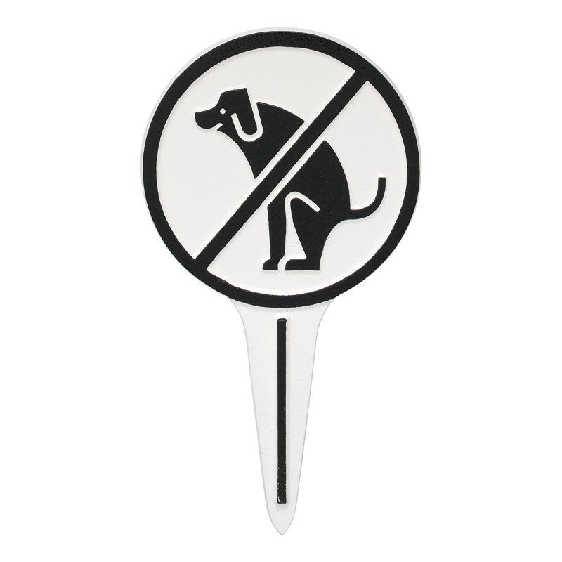 Whitehall Products No Dog Poop Yard Sign White/black