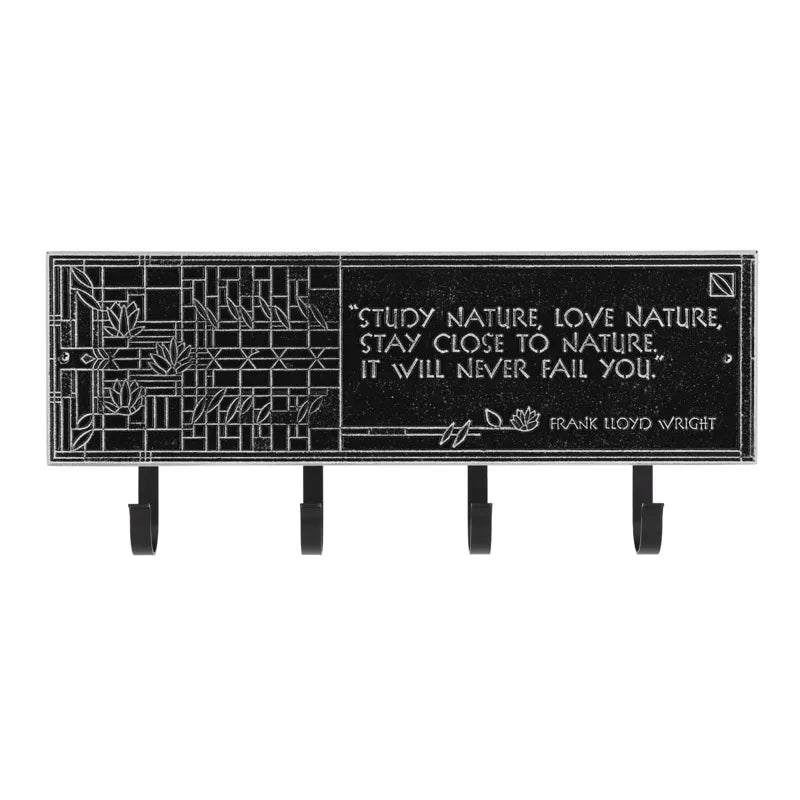 Frank Lloyd Wright Water Lilies Study Nature - Four Hook Plaque