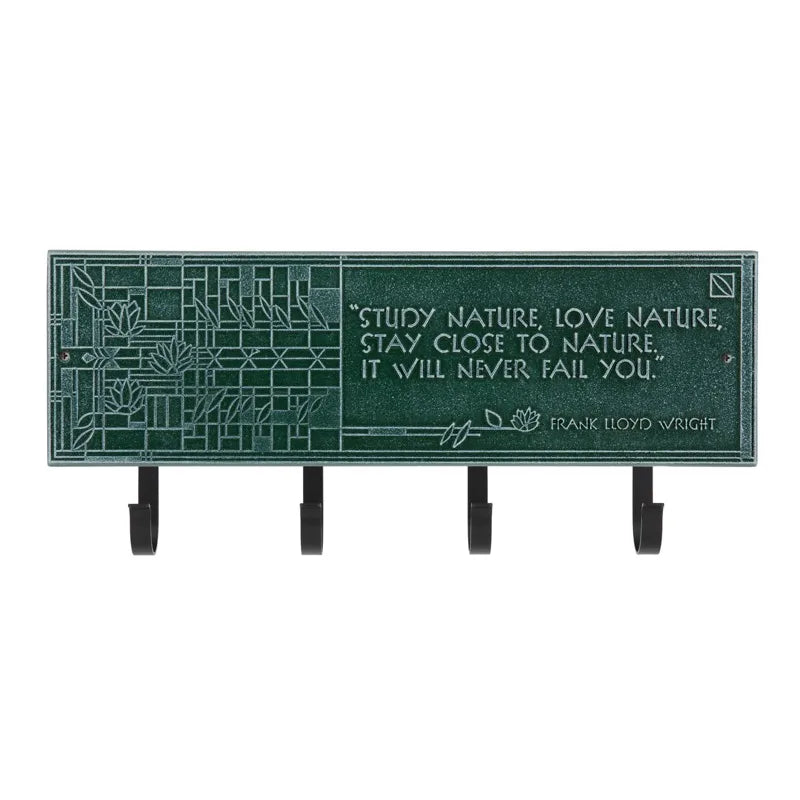 Frank Lloyd Wright Water Lilies Study Nature - Four Hook Plaque