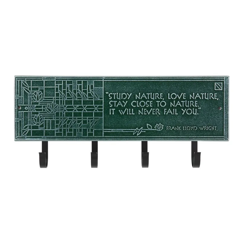 Frank Lloyd Wright Water Lilies Study Nature - Four Hook Plaque