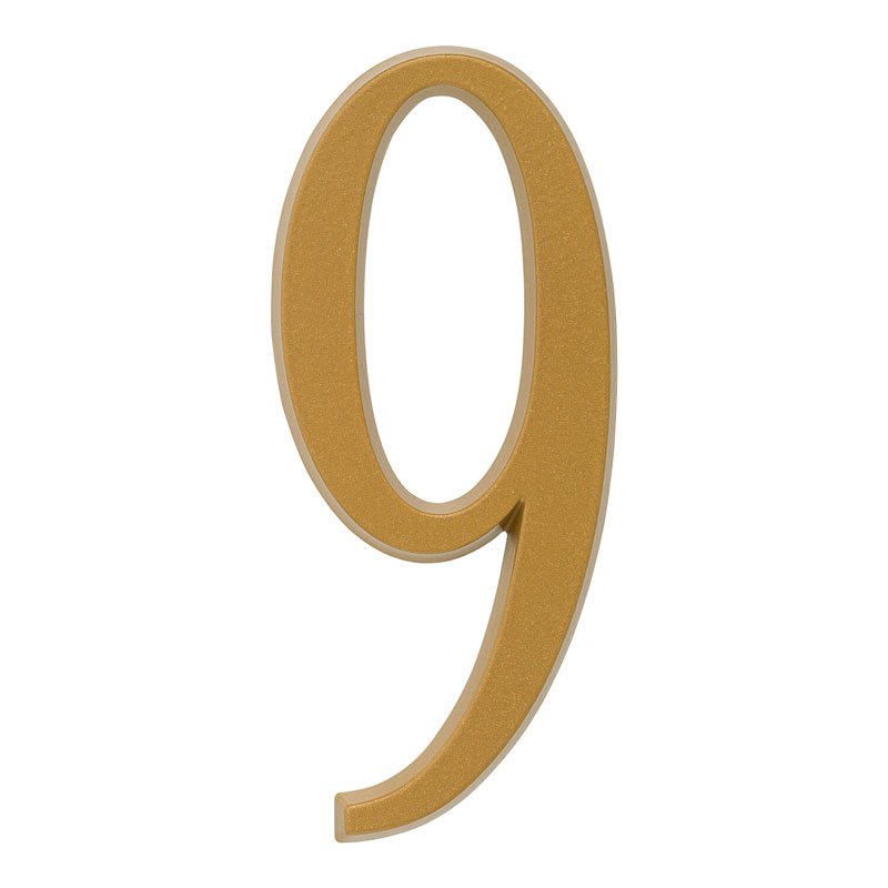 Whitehall Products Address Numbers Satin Brass 9