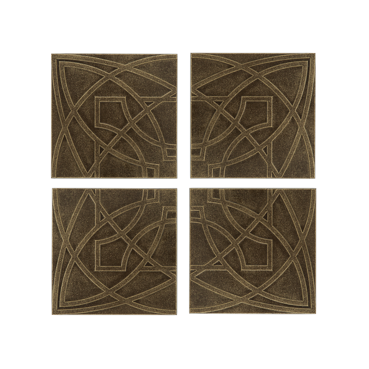 Frank Lloyd Wright Luxfer Prism - 8" x 8" Tile Plaques Set of Four