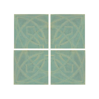 Frank Lloyd Wright Luxfer Prism - 8" x 8" Tile Plaques Set of Four