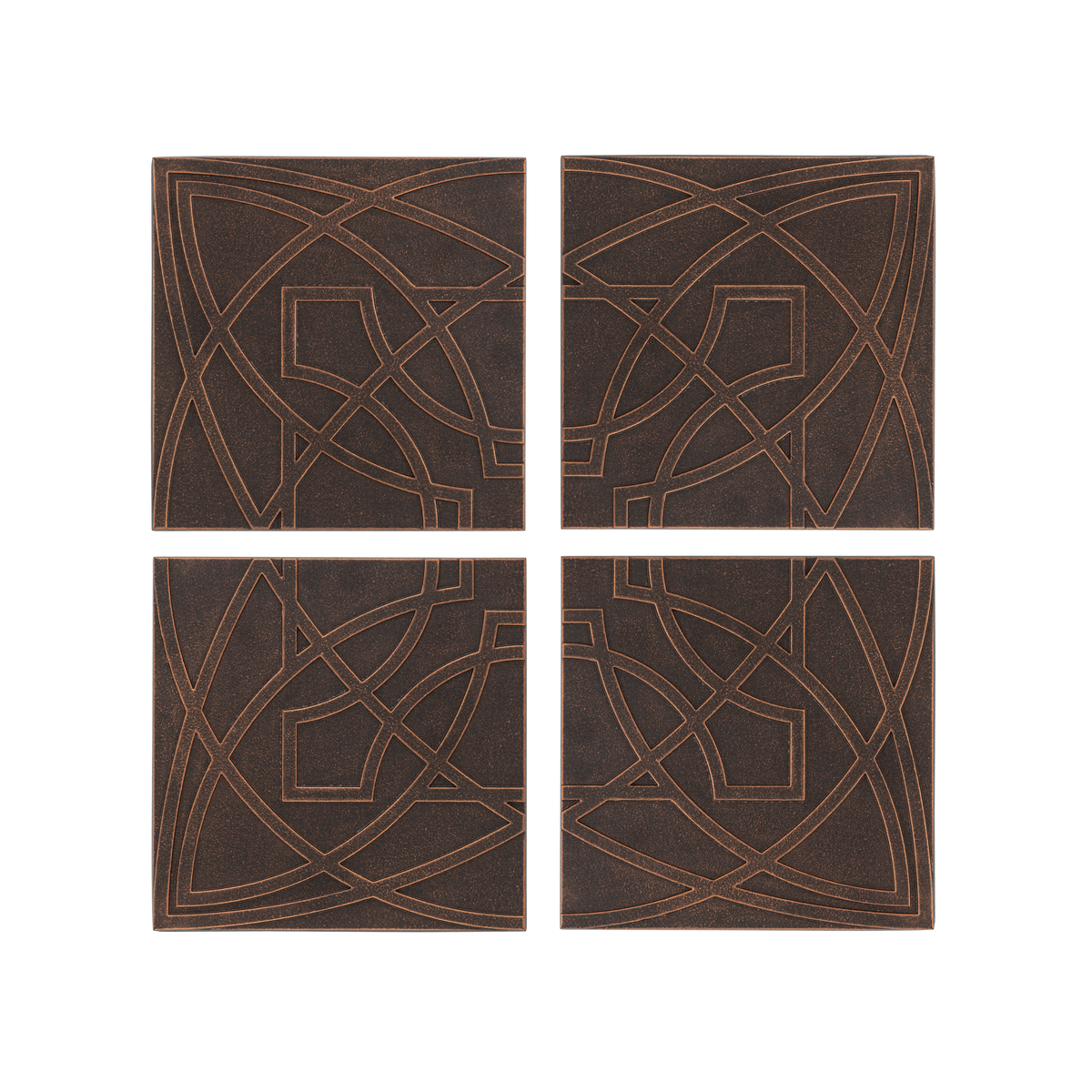 Frank Lloyd Wright Luxfer Prism - 8" x 8" Tile Plaques Set of Four