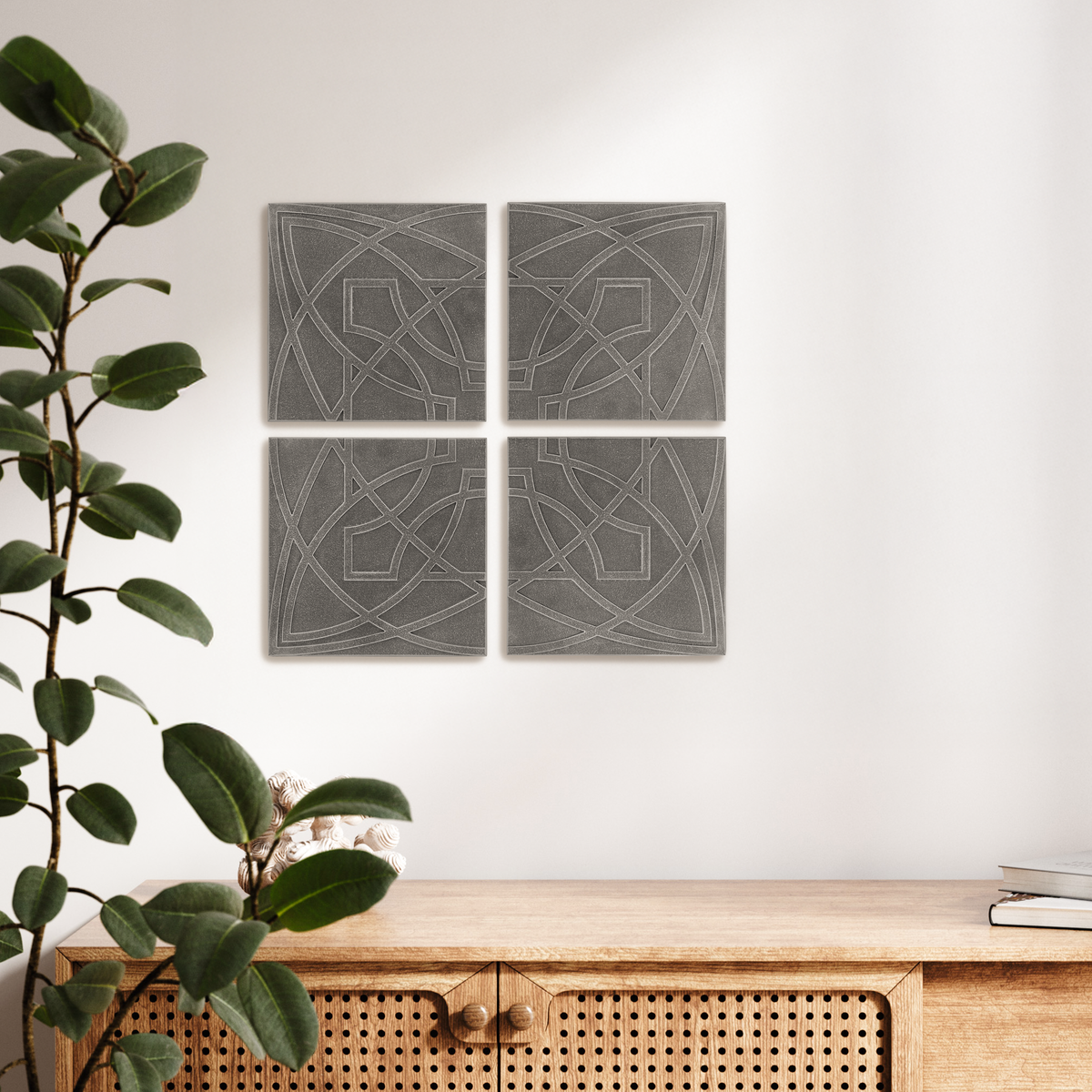 Frank Lloyd Wright Luxfer Prism - 8" x 8" Tile Plaques Set of Four