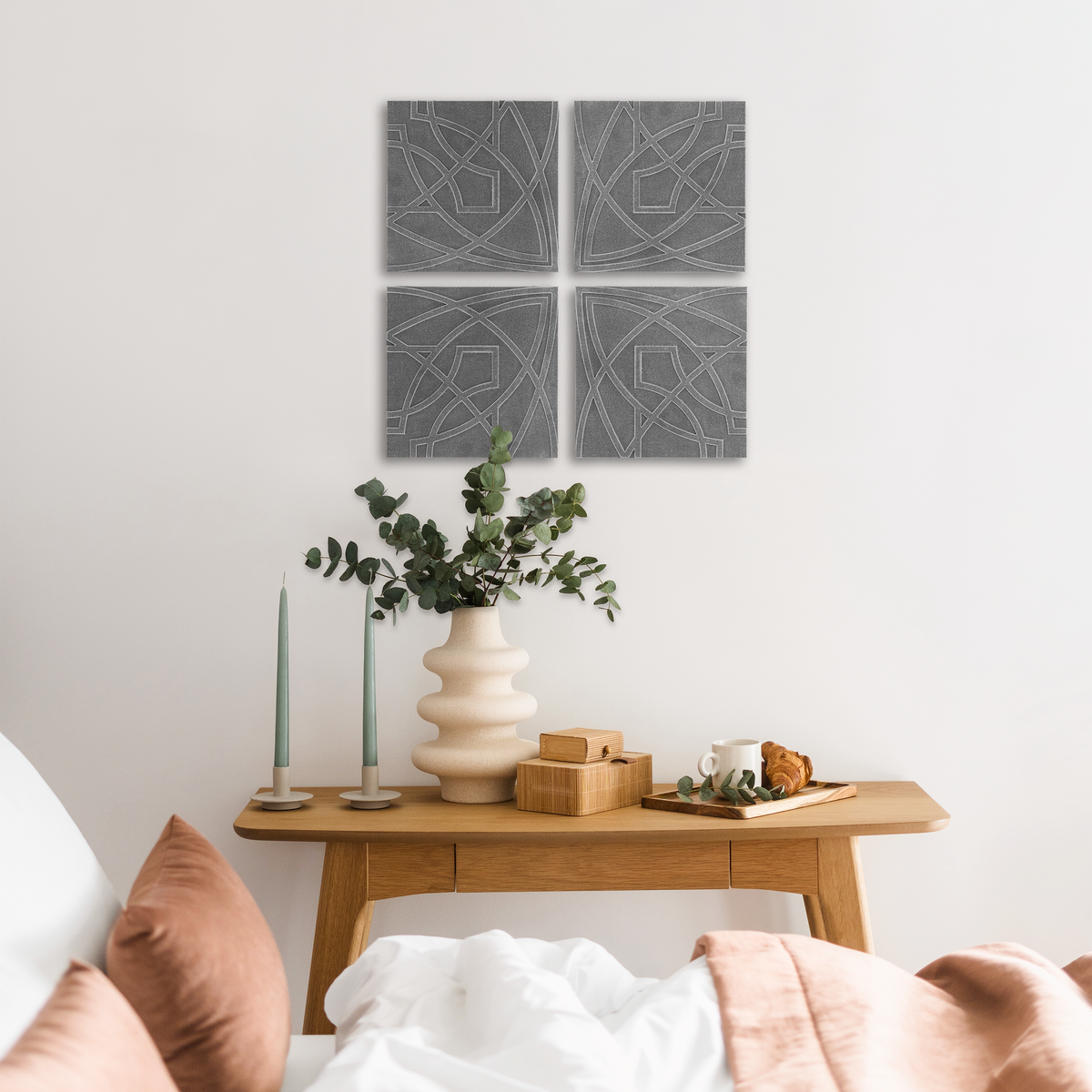Frank Lloyd Wright Luxfer Prism - 8" x 8" Tile Plaques Set of Four