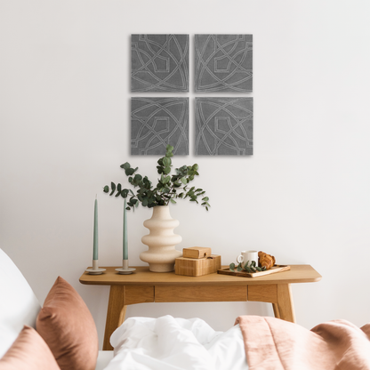 Frank Lloyd Wright Luxfer Prism - 8" x 8" Tile Plaques Set of Four