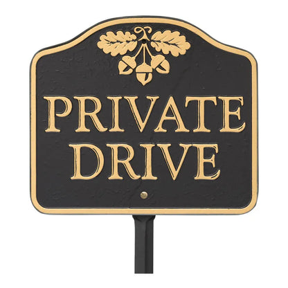 Whitehall "Private Drive Sign" Cast Aluminum Wall/Lawn Plaque