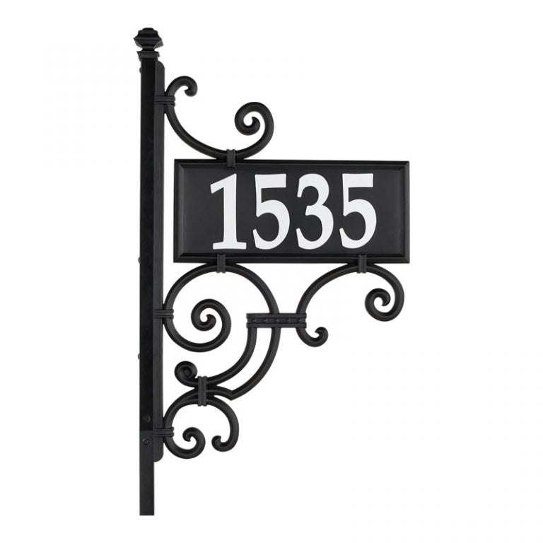 Whitehall Products Nite Bright Ironwork Reflective Address Post Sign One Line 